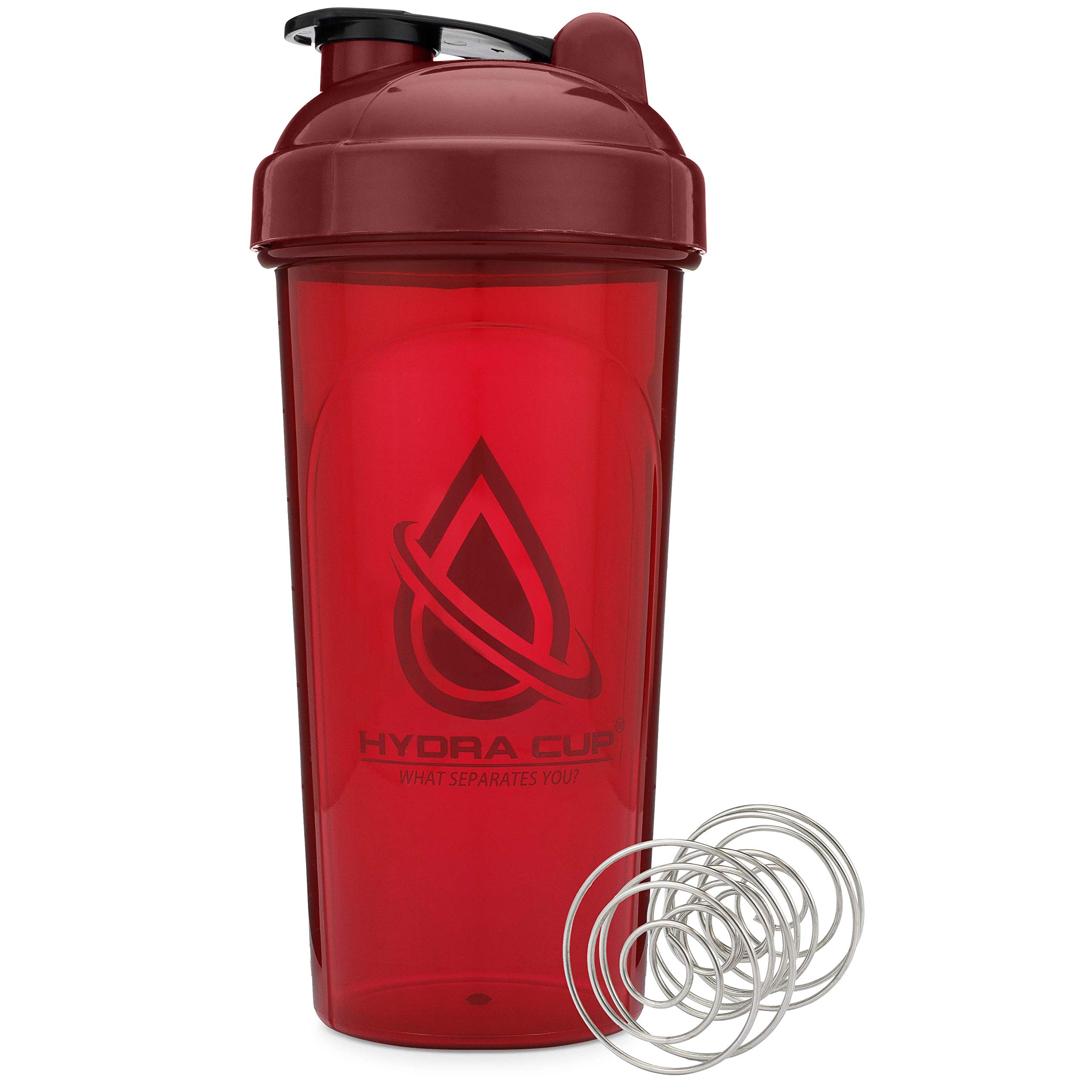 Hydra Cup [6 Pack] 28Ounce Shaker Bottles with Wire Whisk Balls