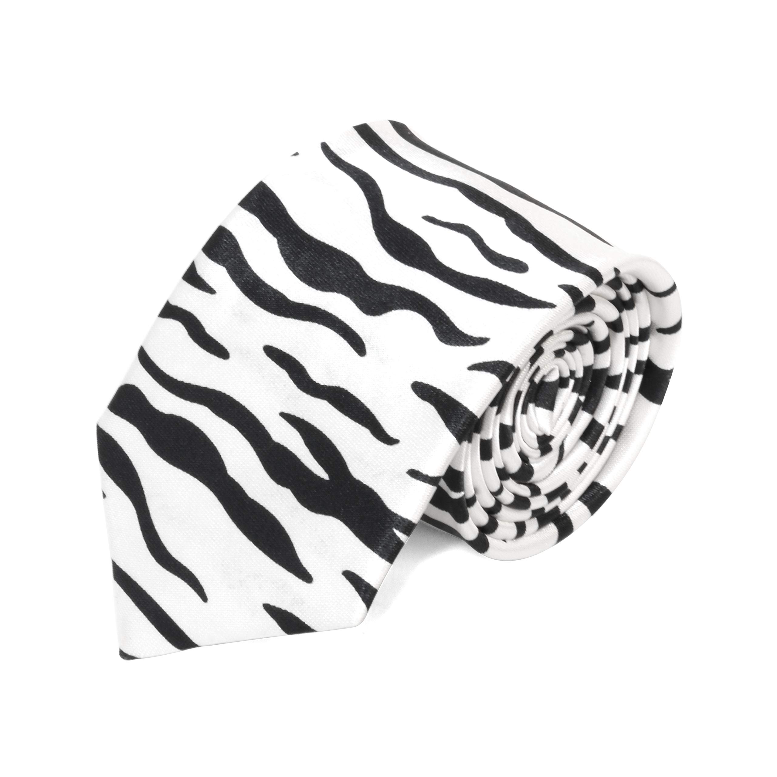 The Tie Co™ Mens Funny Novelty Printed Joke Fancy Dress Gift Ties (21 - Horizontal Zebra)