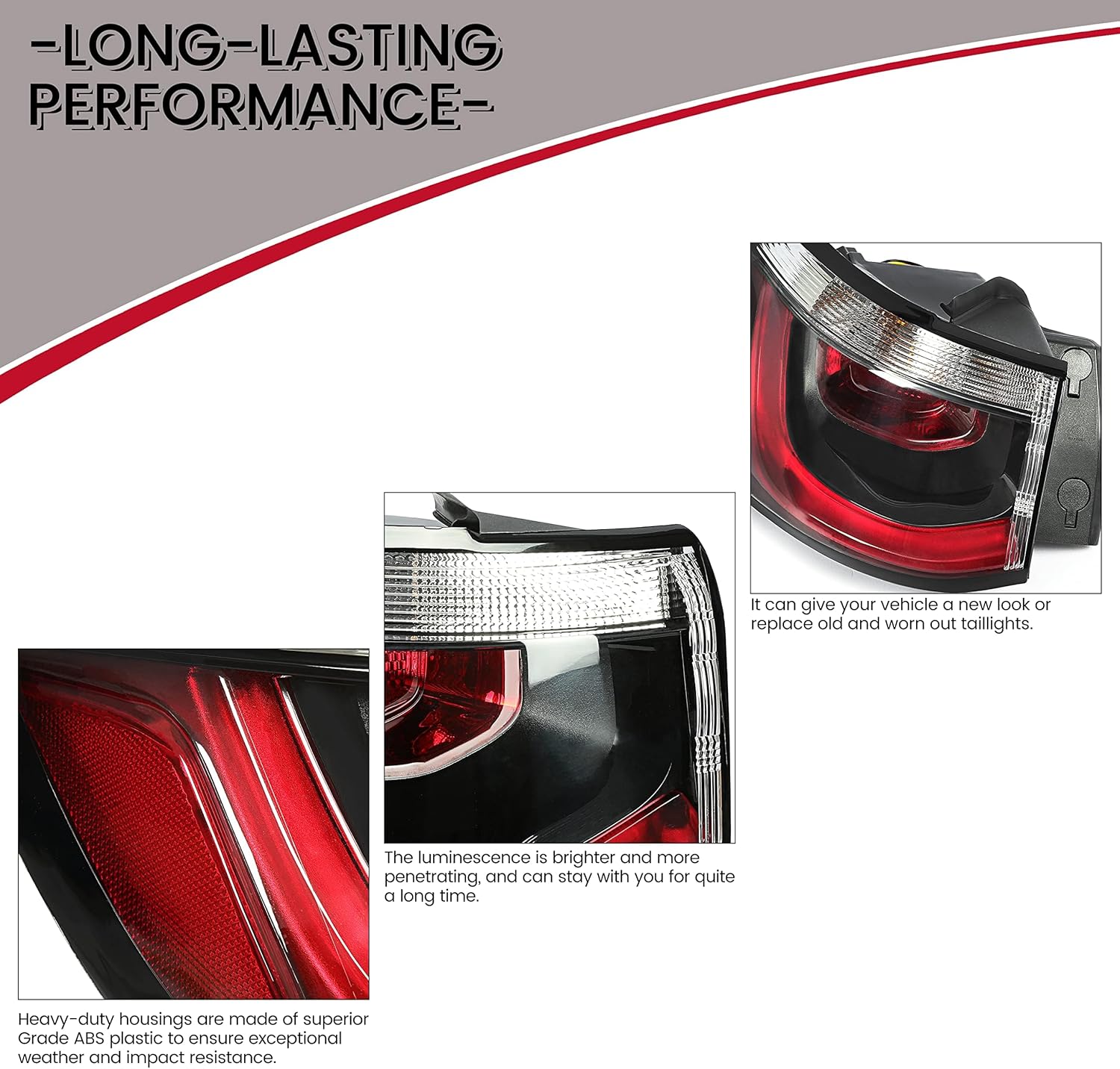 HECASA Left Tail Light Compatible with 2017-2021 Jeep Compass Rear Taillight Brake Lamp W/Blub Replacement for CH2804115, CH2805115, 55112838AC, 55112839AC (Driver Side)