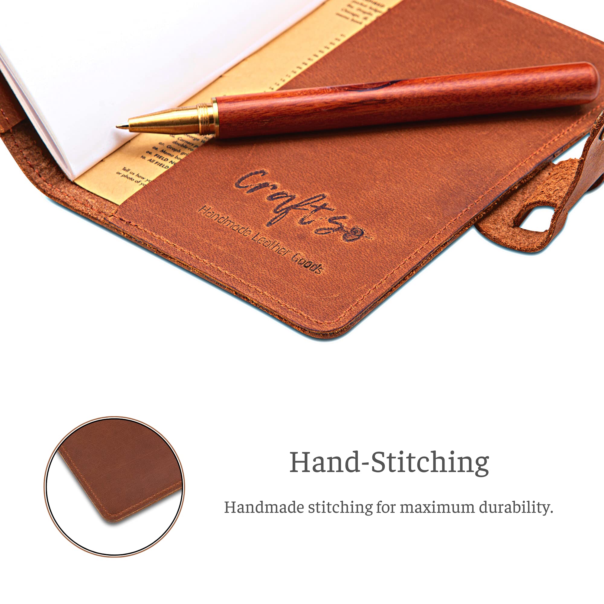 Amazon | レザーフィールドノートウォレット、手作り本革カバー