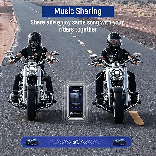Miniatura 4 de LEXIN B4FM - Auriculares Bluetooth para motocicleta, sistema de comunicación Bluetooth para 10 ciclistas con uso compartido de muiscradio