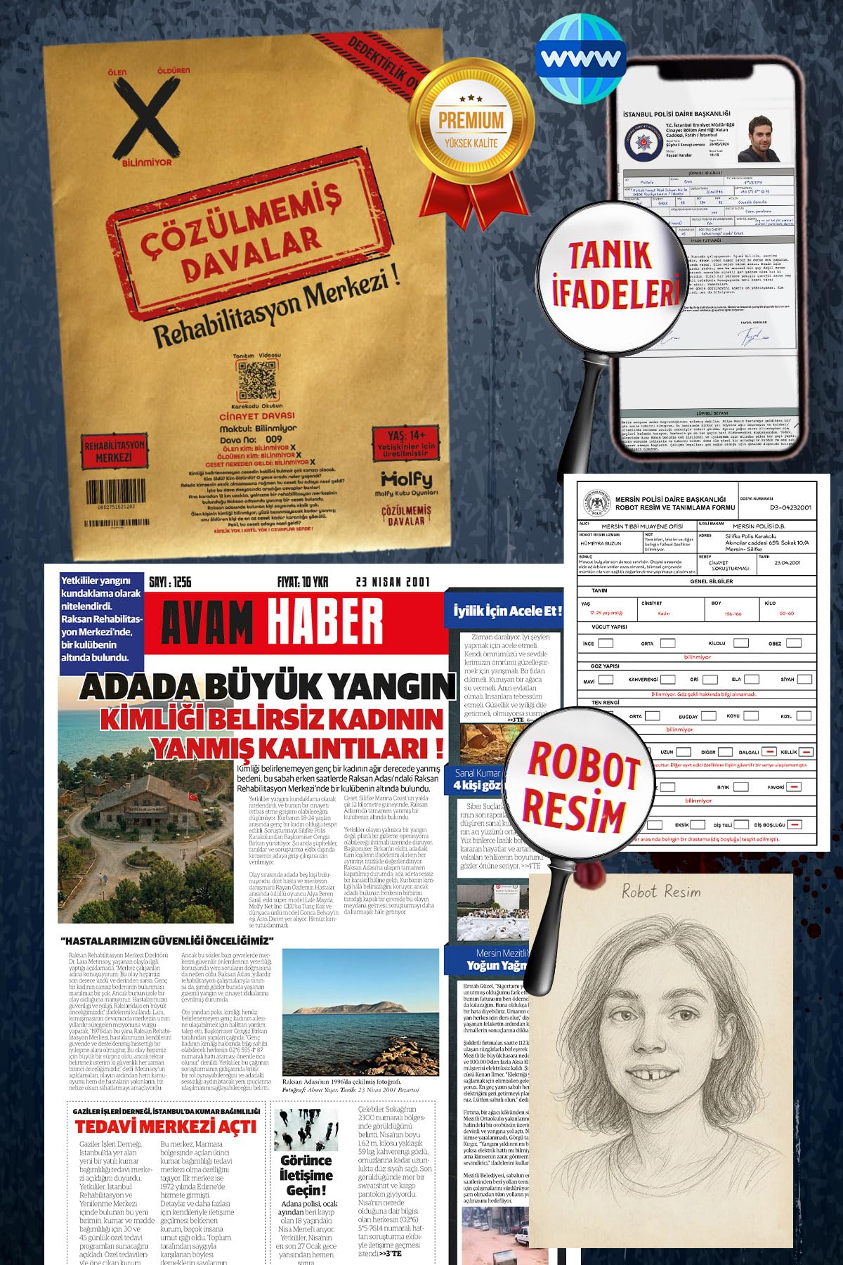 Çözülmemiş Davalar Dedektiflik Suç Çözümleme Oyunu Rehabilitasyon Merkezi Dosyası - Gizem Bulmaca Cinayet Çözme Kutu Oyunları - Katil Bulma Dedektif Oyunu - Cinayeti Çözebilir Misin? (Dava-9)
