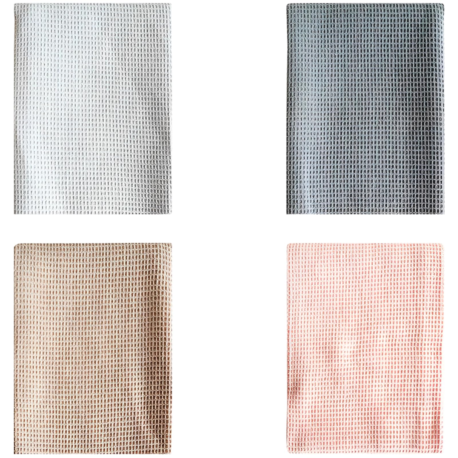 Torchons de Cuisine à Tissage gaufré, Lot de 4, torchons en Coton 45 x 65 cm, très absorbants et à séchage Rapide, Motif décoratif en Couleur Unie pour essuyage Quotidien, Rangement Facile