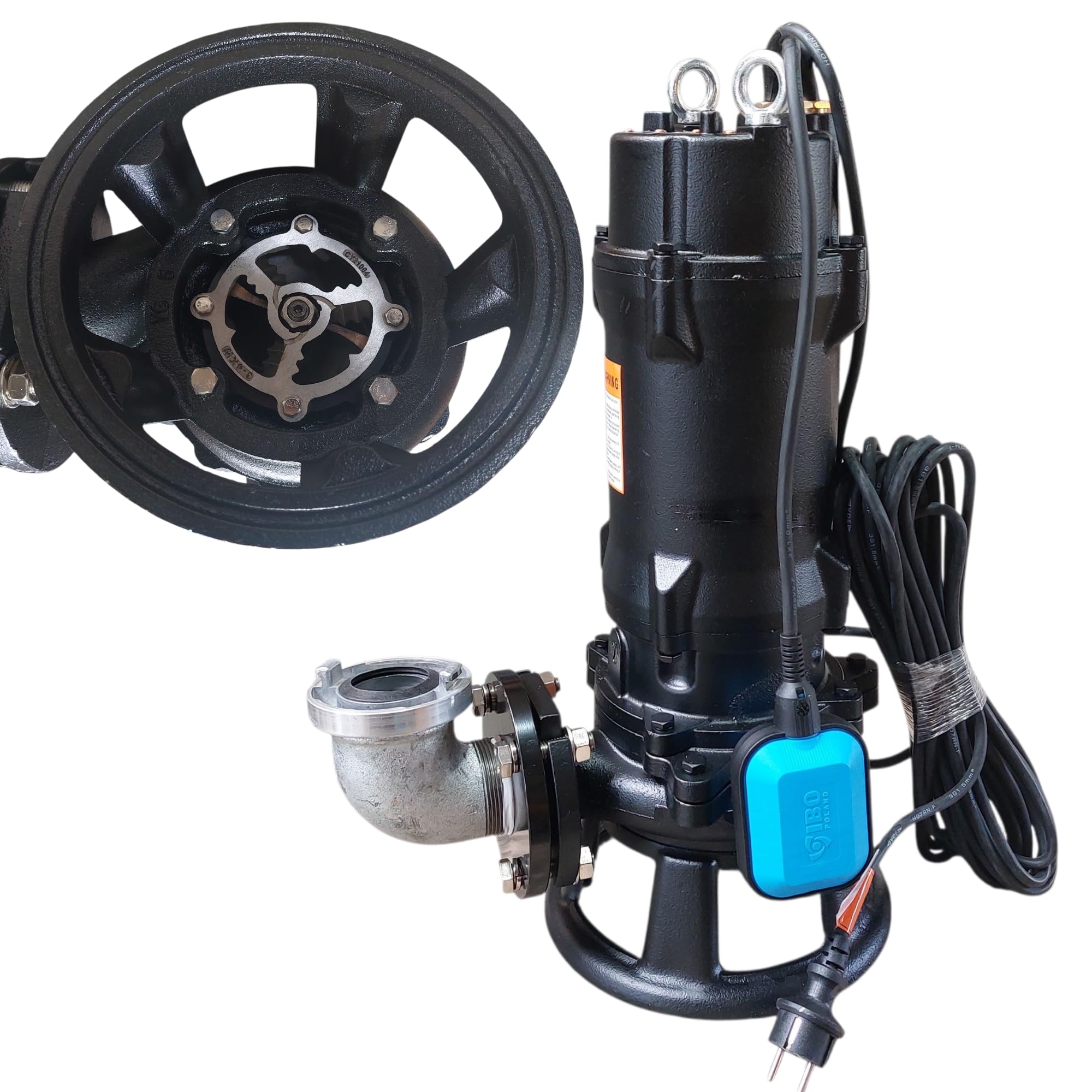 Industrie Fäkalienpumpe Schmutzwasserpumpe mit Schneidmesser ZWQ1100-1,1kW - 230V - 24000L/h