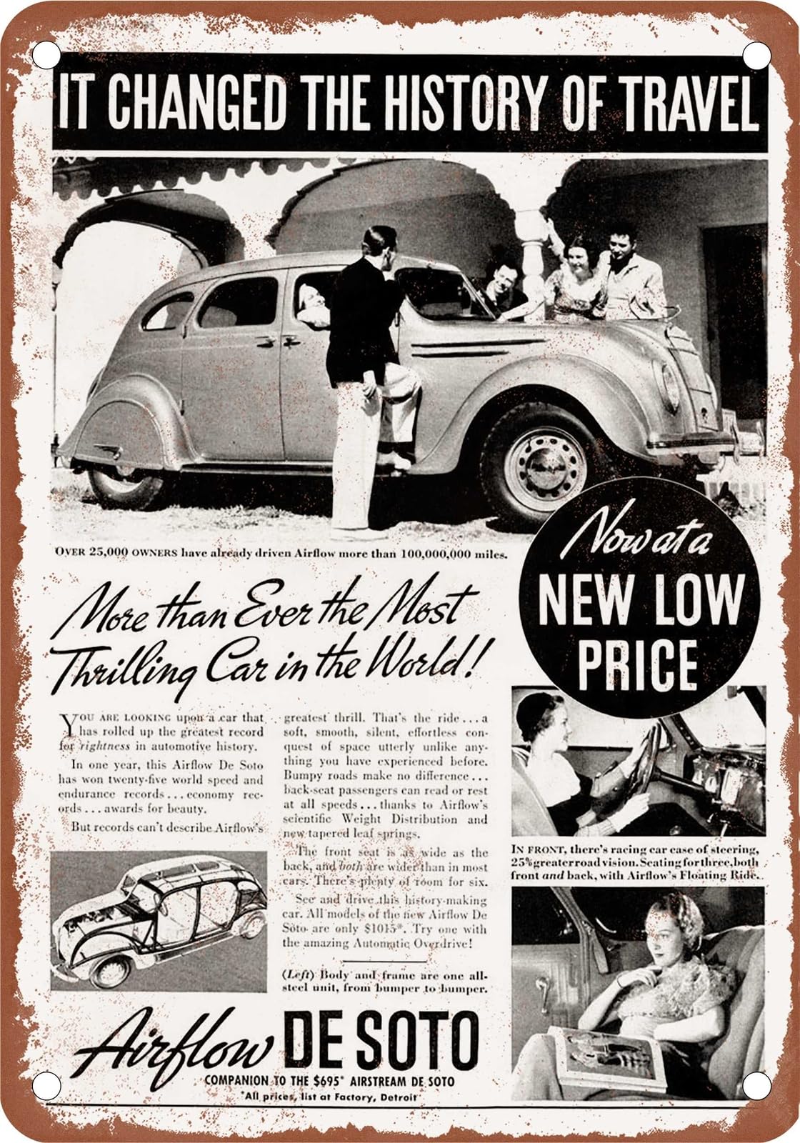 METAL SIGN - 1935 DeSoto Vintage Ad 11 - Old Retro Rusty Look home decor