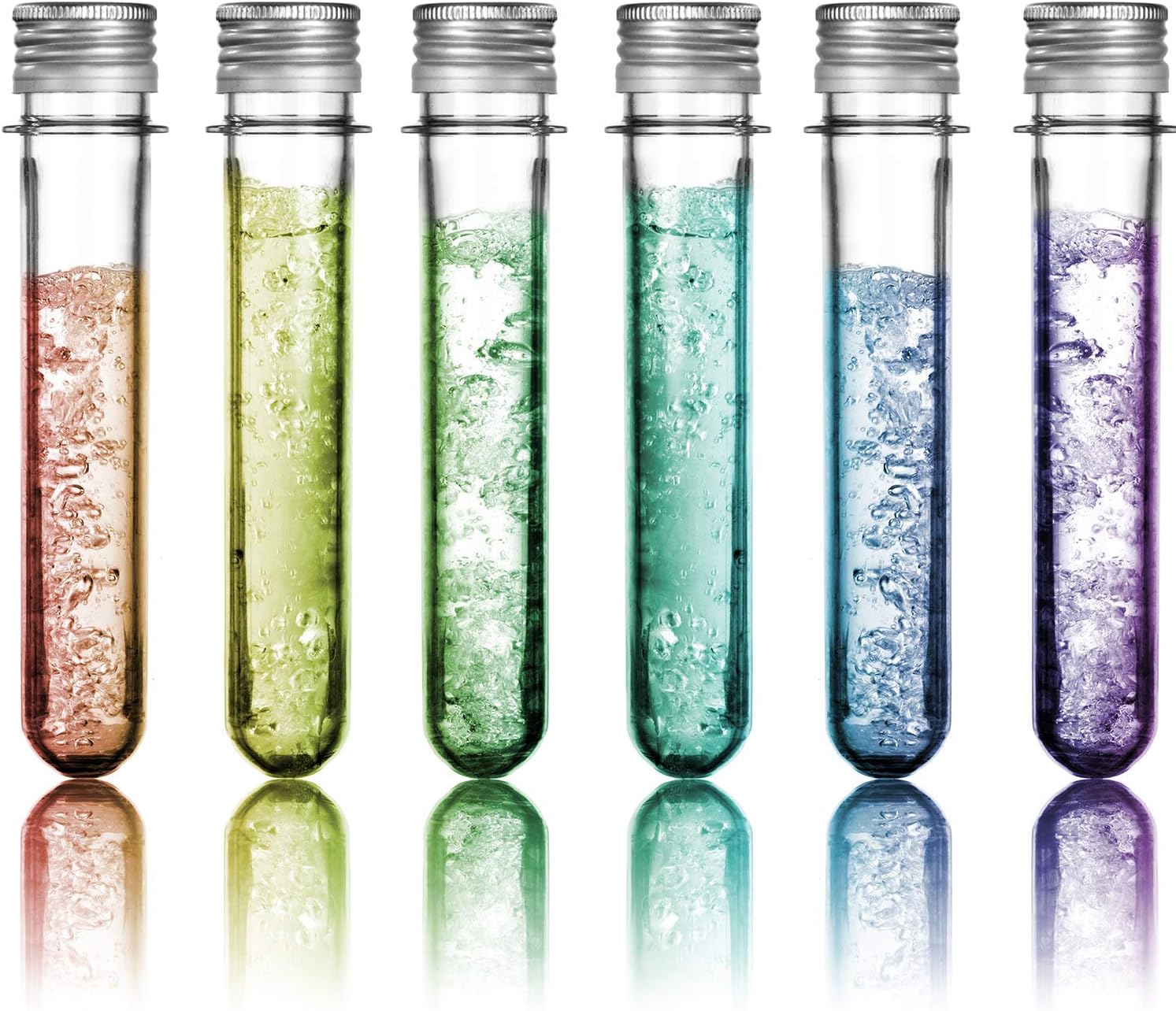 Plastic Test Tube with Caps 25x140mm - Chougui 15 Pack 40ml Clear Gumball Candy Tube Lab Test Tubes for Party Favors, Lab Supplies
