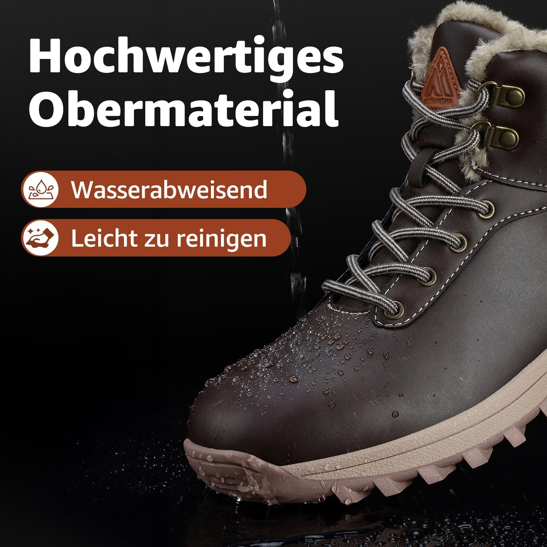 Mishansha Uomo Scarpe Invernali Donna Stivali da Neve Calda Impermeabili Outdoor Sneakers da Trekking Taglia 36-48 EU