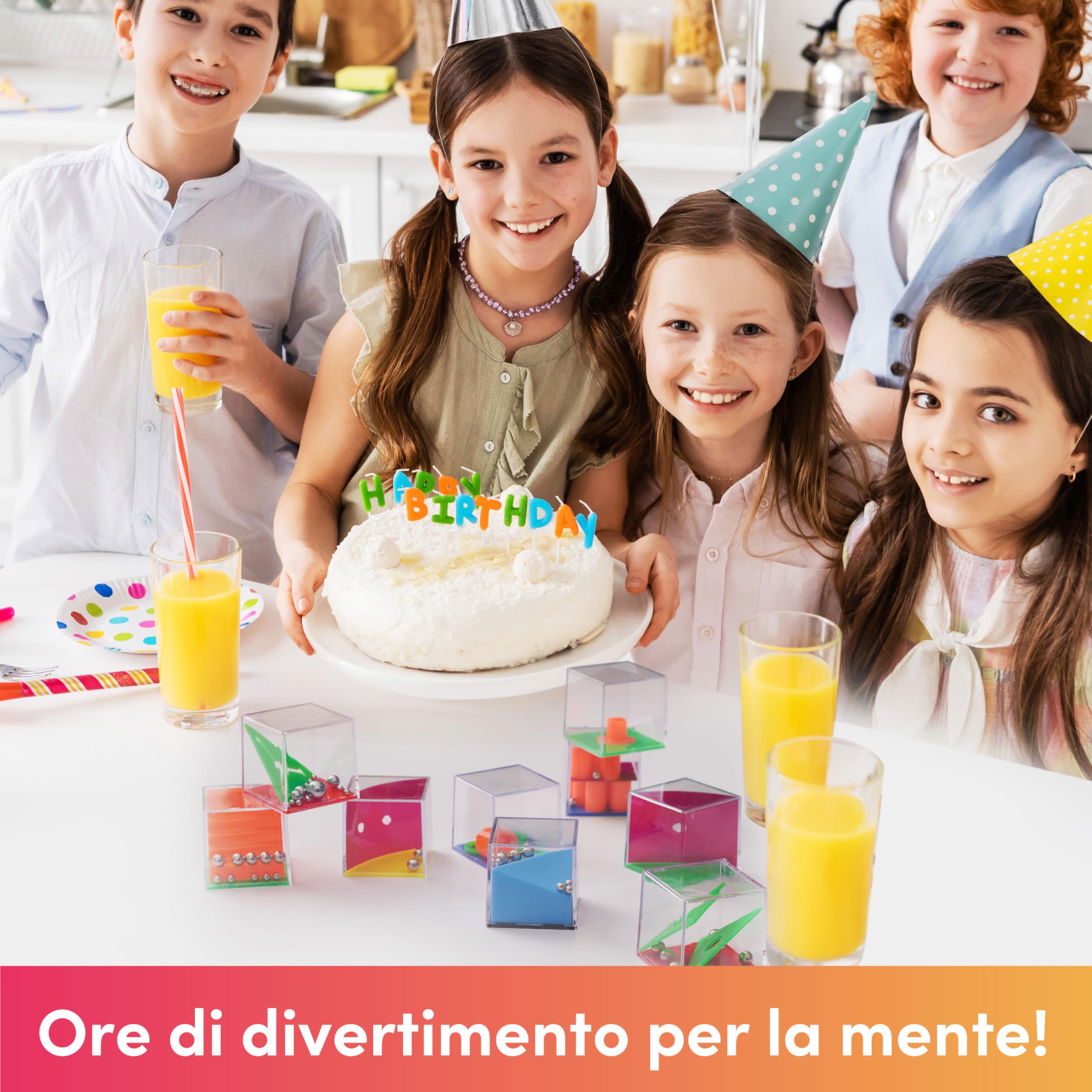 THE TWIDDLERS 28 Rompicapo Bambini Gadget Compleanno, Livelli di Difficoltà Assortito - 3D Cubi Puzzle Mini Giochi Regalini Fine Festa Compleanno Giochini Bambino Bambina, Comunione Gadget Bomboniere