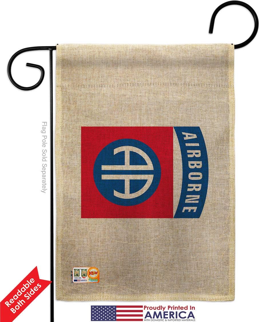 82nd Airborne Burlap Burlap Garden Flags Pack Armed Forces Army Rangers United State American Military Veteran Retire Official Support Our Troops Small Gift Yard House Banner Double-Sided 13 X 18.5