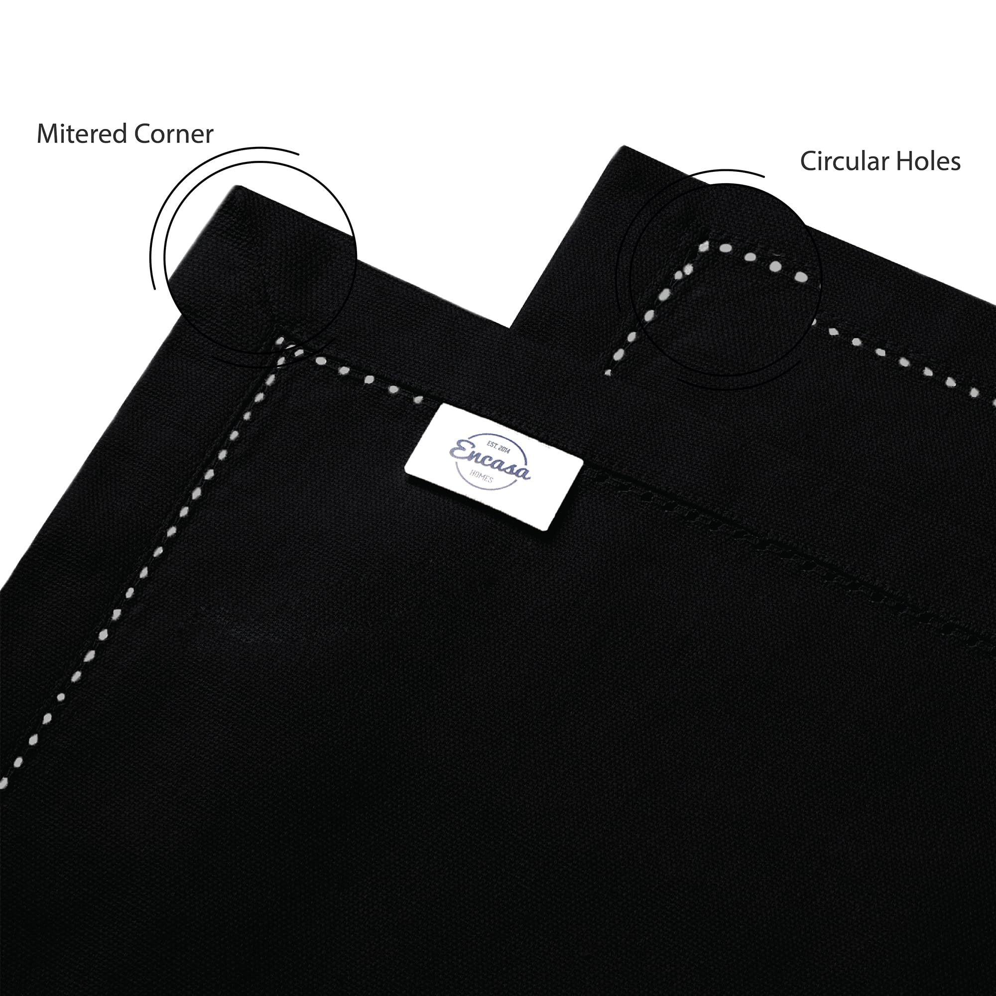 100% コットン ヘムステッチ ダイニング テーブル43x43 cm