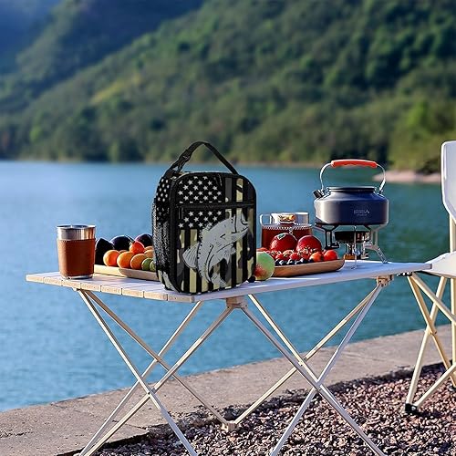 Miniatura 8 de Patriotic Bass Fishing Insulated Lunch Bag for Women Men Reusable Lunch Box Tote Bag for Work Travel