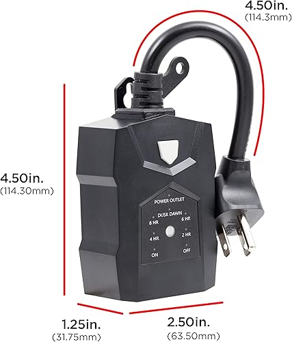 Miniatura 2 de UltraPro Temporizador de salida para exteriores, sensor de atardecer a amanecer, temporizador exterior de salida única, cuenta regresiva de 8642