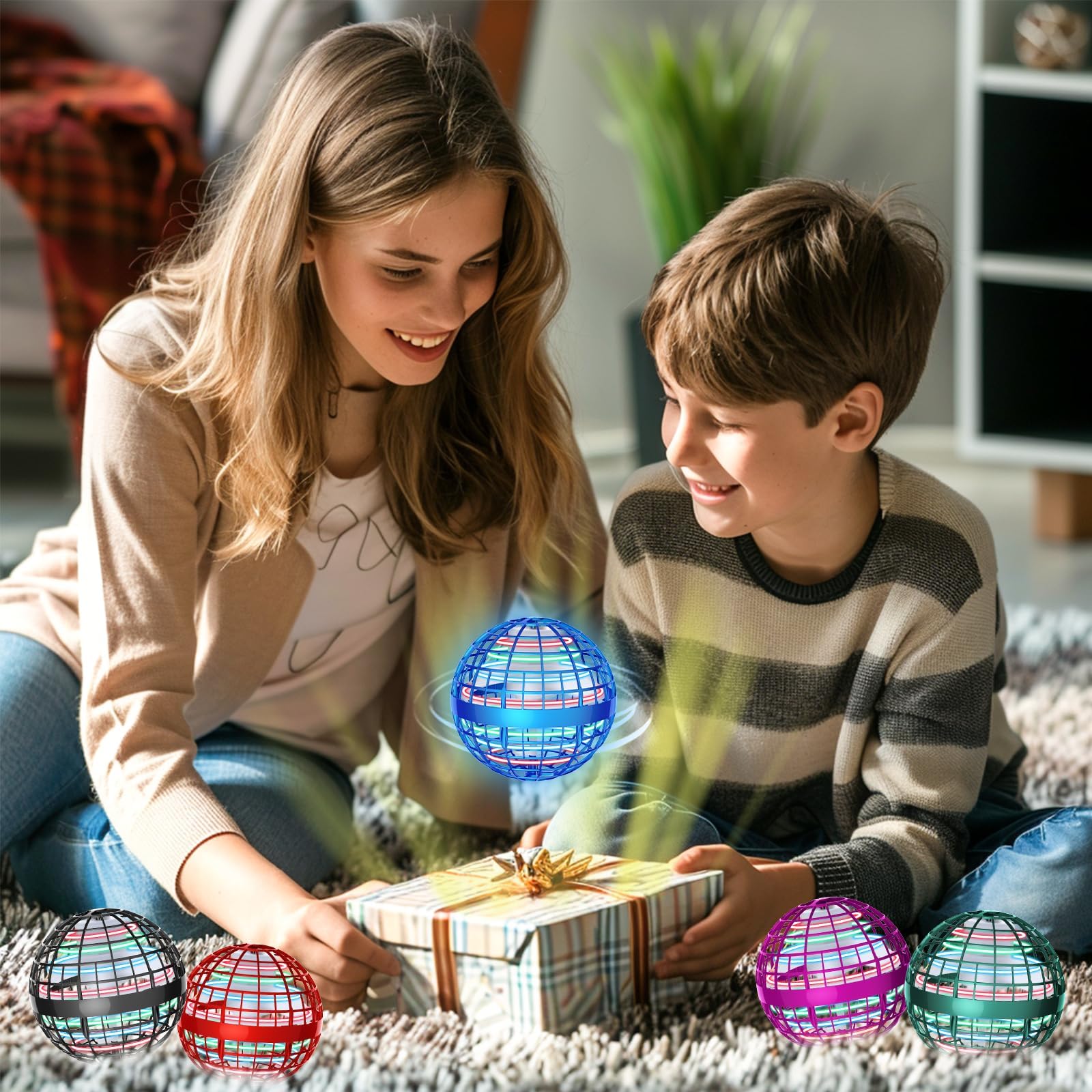 2026 Fliegender Ball Hover Ball, Fliegende Kugel mit Galaxy Boomerang Effekt - Magic Floating Orb Spielzeug für Kinder Jugendliche - Outdoor Fidget Spielzeug, Geschenk zu Weihnachten, Blue