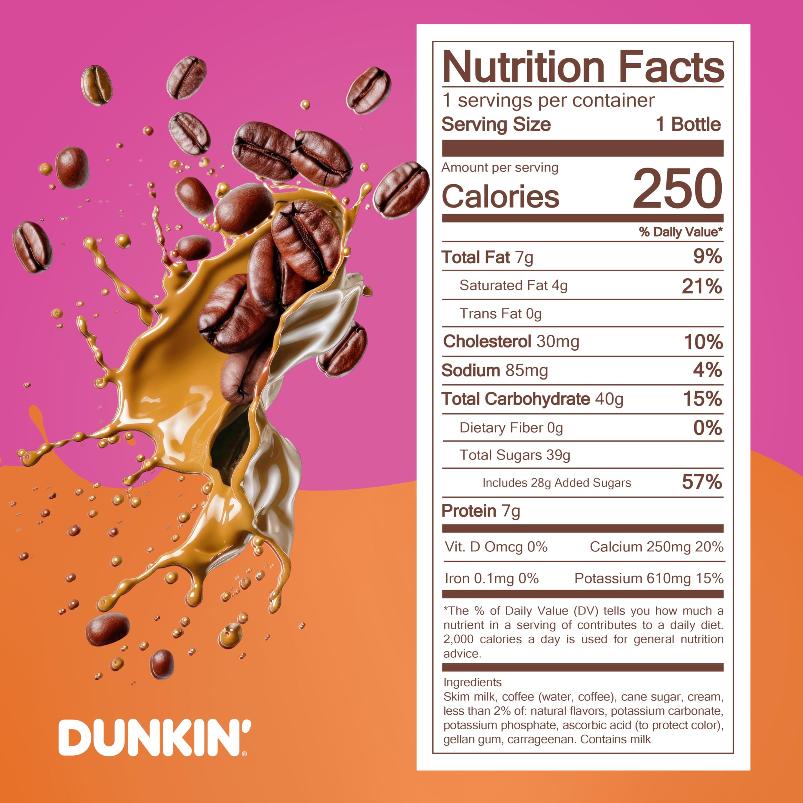 Dunkin' Donuts Original Iced Coffee, 13.7 fl oz