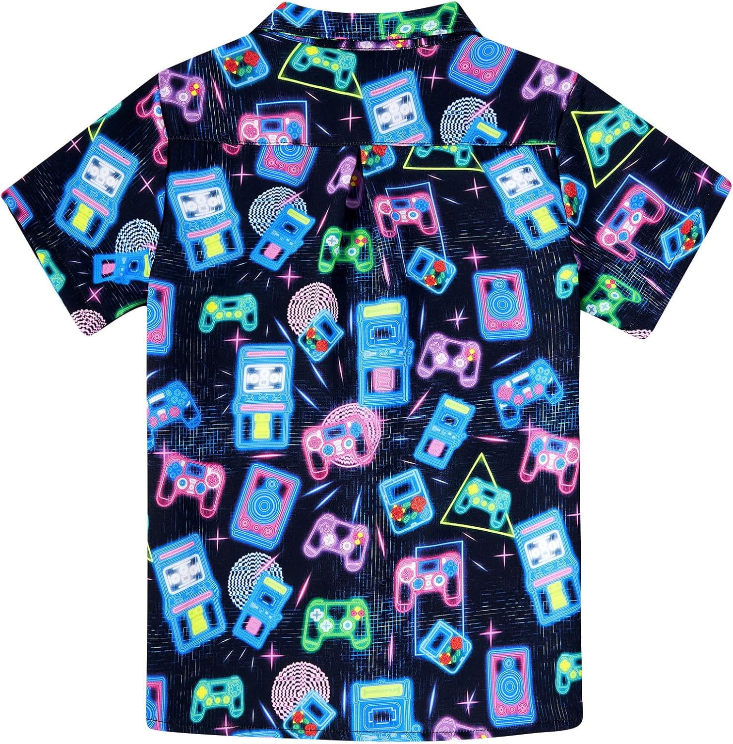 uideazone Boys Hawaiian Shirts Novelty Printed Funky Short Sleeve Button Down Shirt Kids Aloha Luau Shirt 7-14T - Image 4