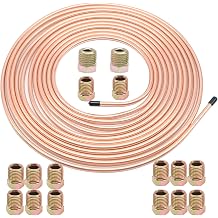 2 pcs 1/4" 25 ft Brake Line Tubing Kit Copper Coated Flexible Line Tube