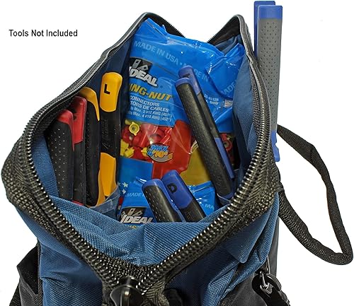 Miniatura 5 de IDEAL Electrical 35-418 - Bolsa de boca grande de 16 pulgadas, kit de herramientas de múltiples capas con correa de hombro extraíble, apertura