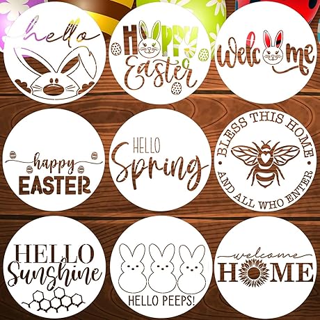 Easter Stencils for Painting on Wood 12” Easter Stencil Spring Stencil Welcome...