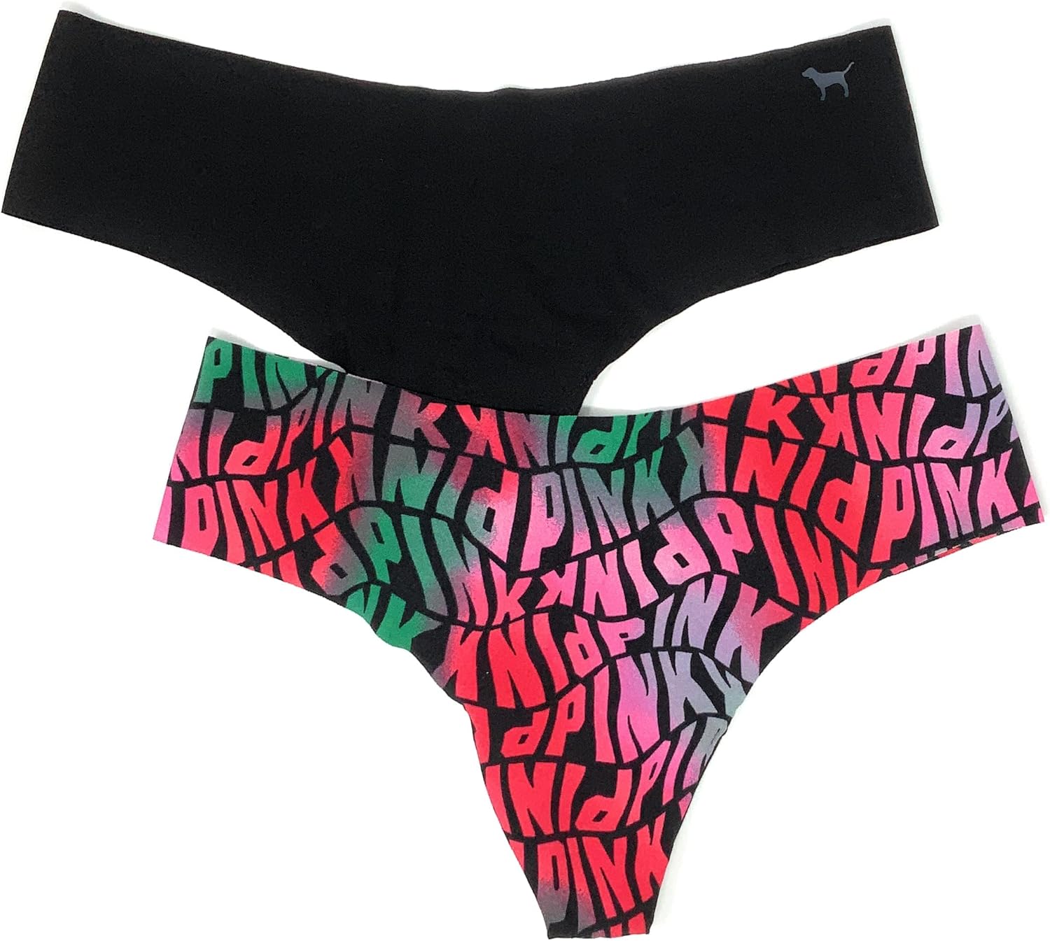 Victoria's Secret Pink No-Show Thong Panty, Bundle of 2