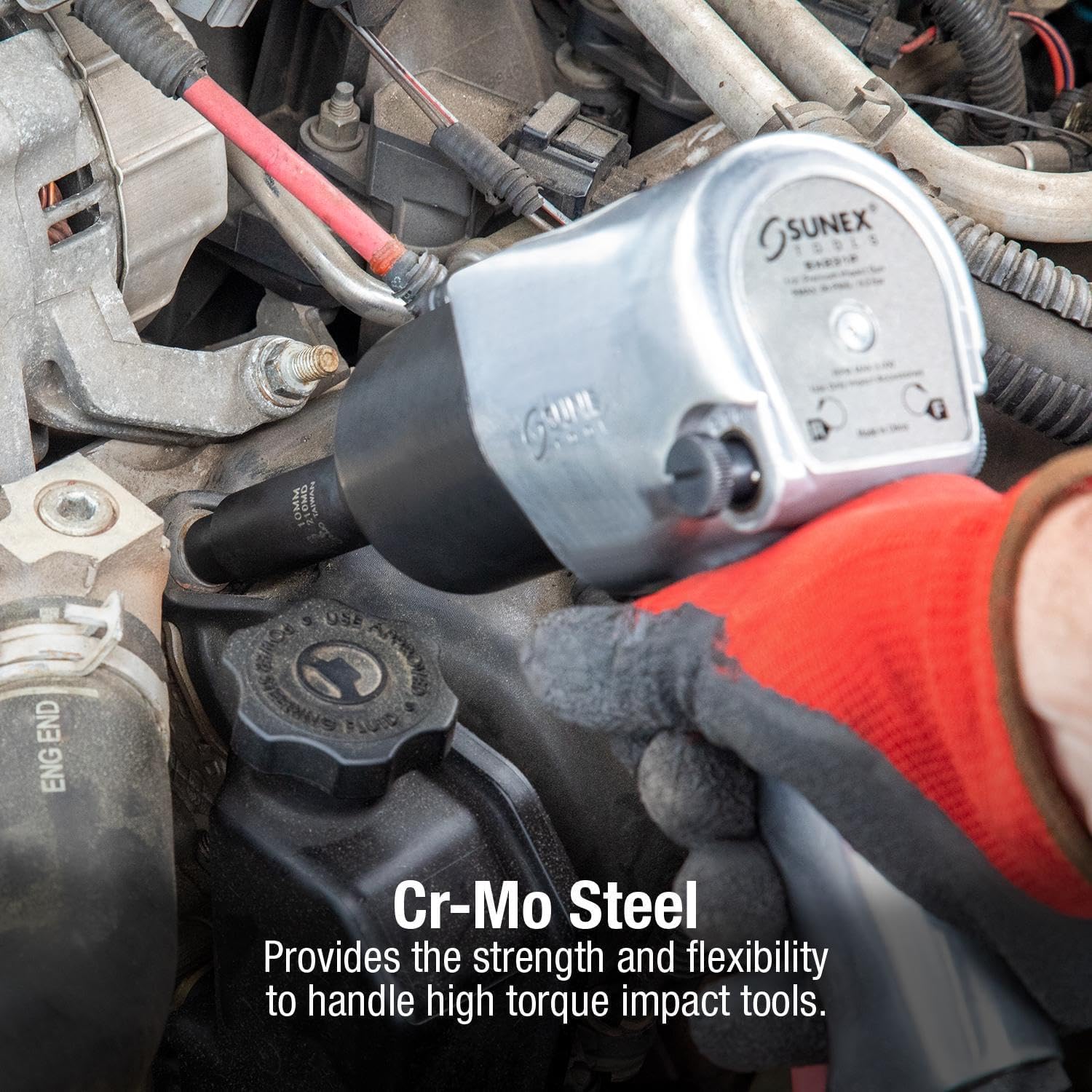 SUNEX TOOLS 2653 1/2-Inch Drive Deep Metric 6 Point Impact Socket Set, 14-Piece