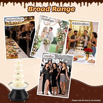 Commercial Chocolate Fountain Machine, 5-Tier Large Chocolate Fondue Tower, Stainless Steel Chocolate Melting Heating Machine Hot Chocolate Waterfall for Party, Gathering, Wedding