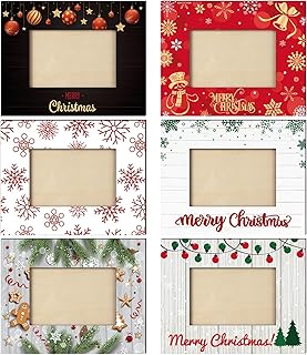 6 Pcs Christmas Picture Frame 4 x 6 Inch Wood Photo Frame Merry Christma...