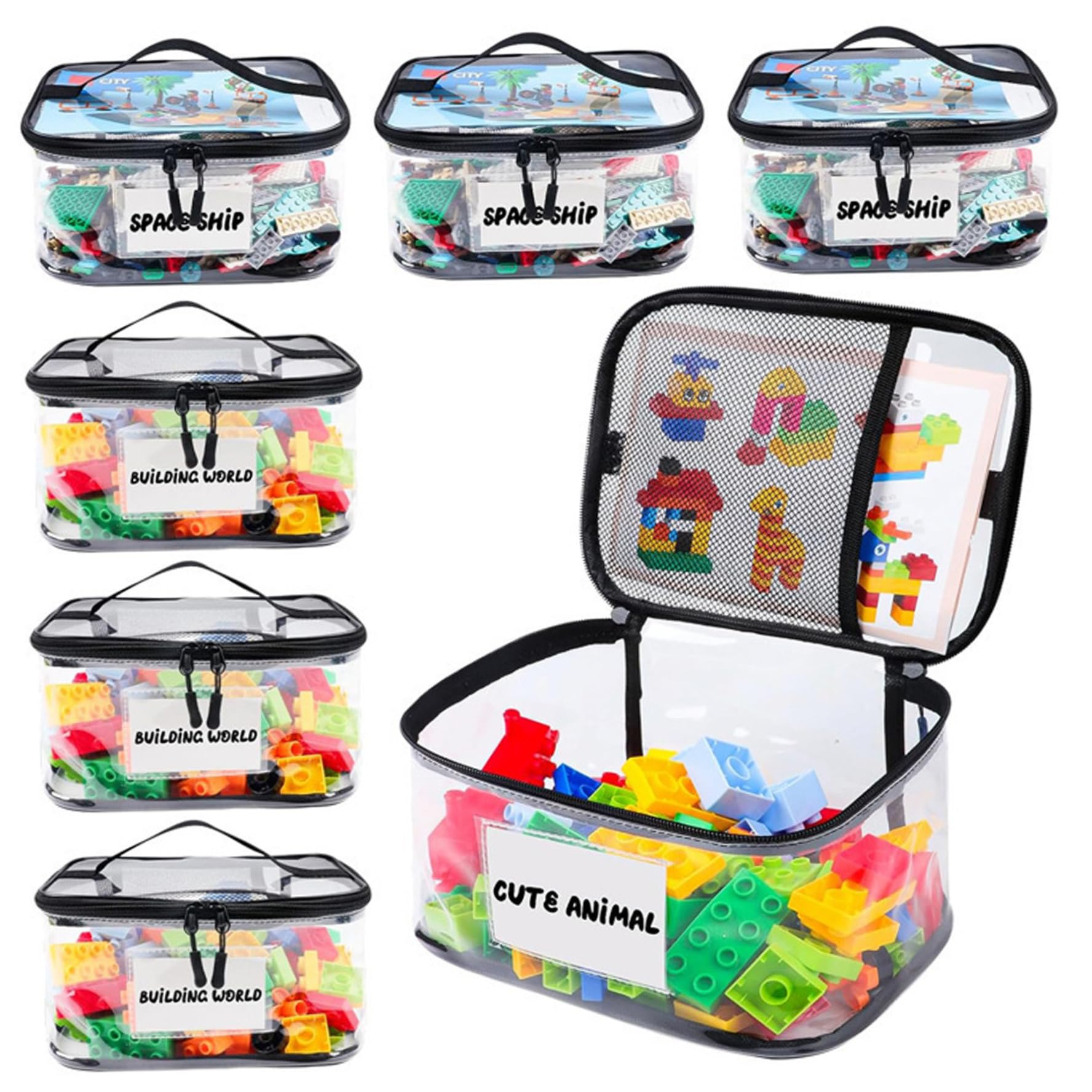 Sac de rangement jouets transparent pour organiser la chambre enfant et les voyages
