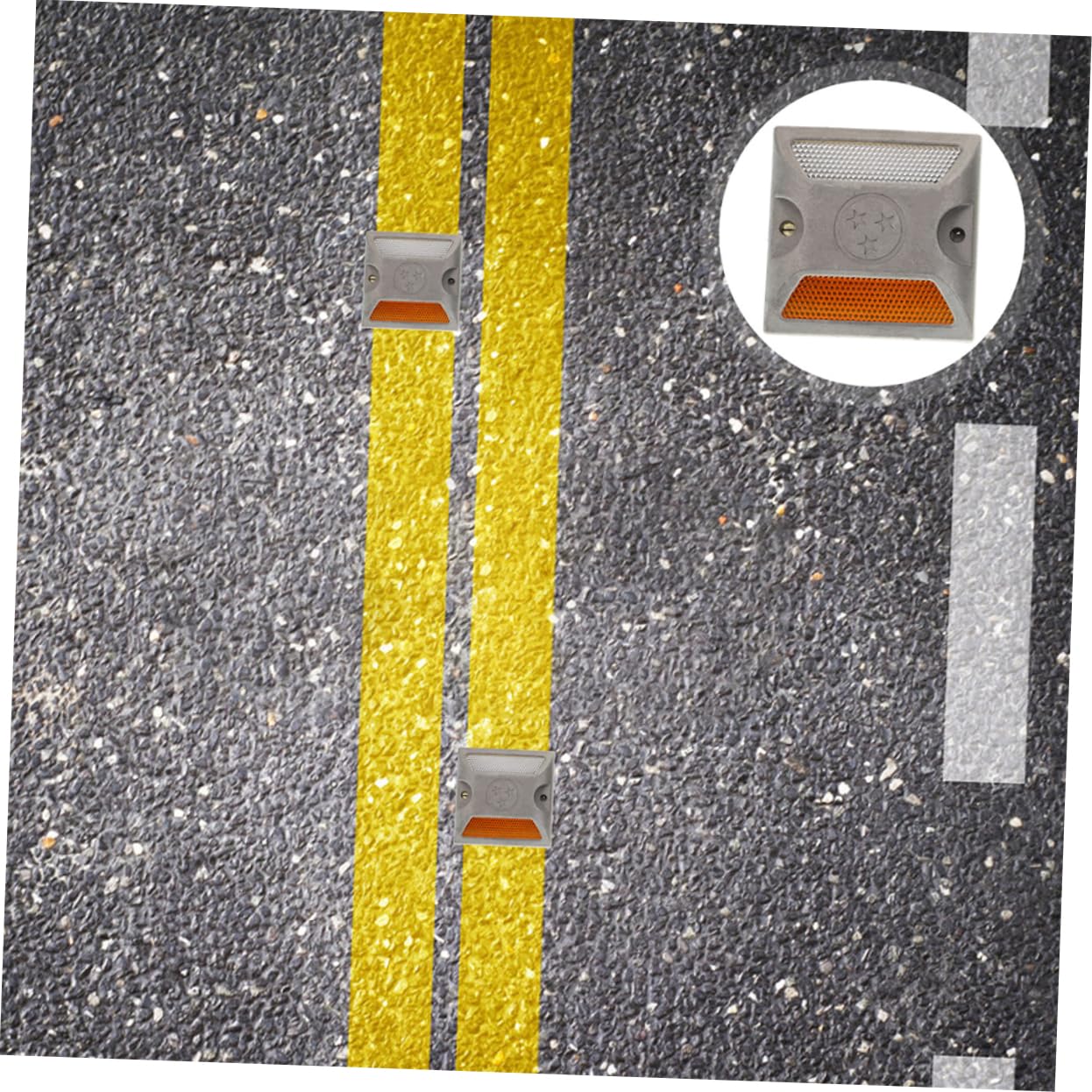 Holibanna 3 series Luces De Carretera Reflector LED De Emergencia Para Carretera Calle Paisaje Pavimento Entrada Advertencia Alta Suelo Exterior Marcador Amarillo 3 piezas*3