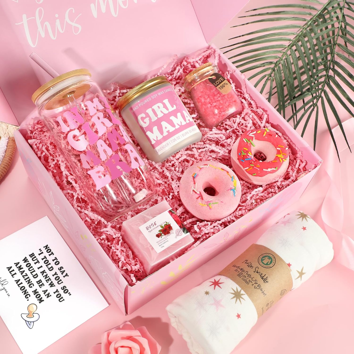 iAOVUEBY New Mom Gifts & Baby Girl Gift Basket, Baby Shower Gifts for Expecting Mom To Be, Postpartum Gifts For Moms, New Mom Care Package After Birth, First Time Mothers Day Birthday Gifts for Women