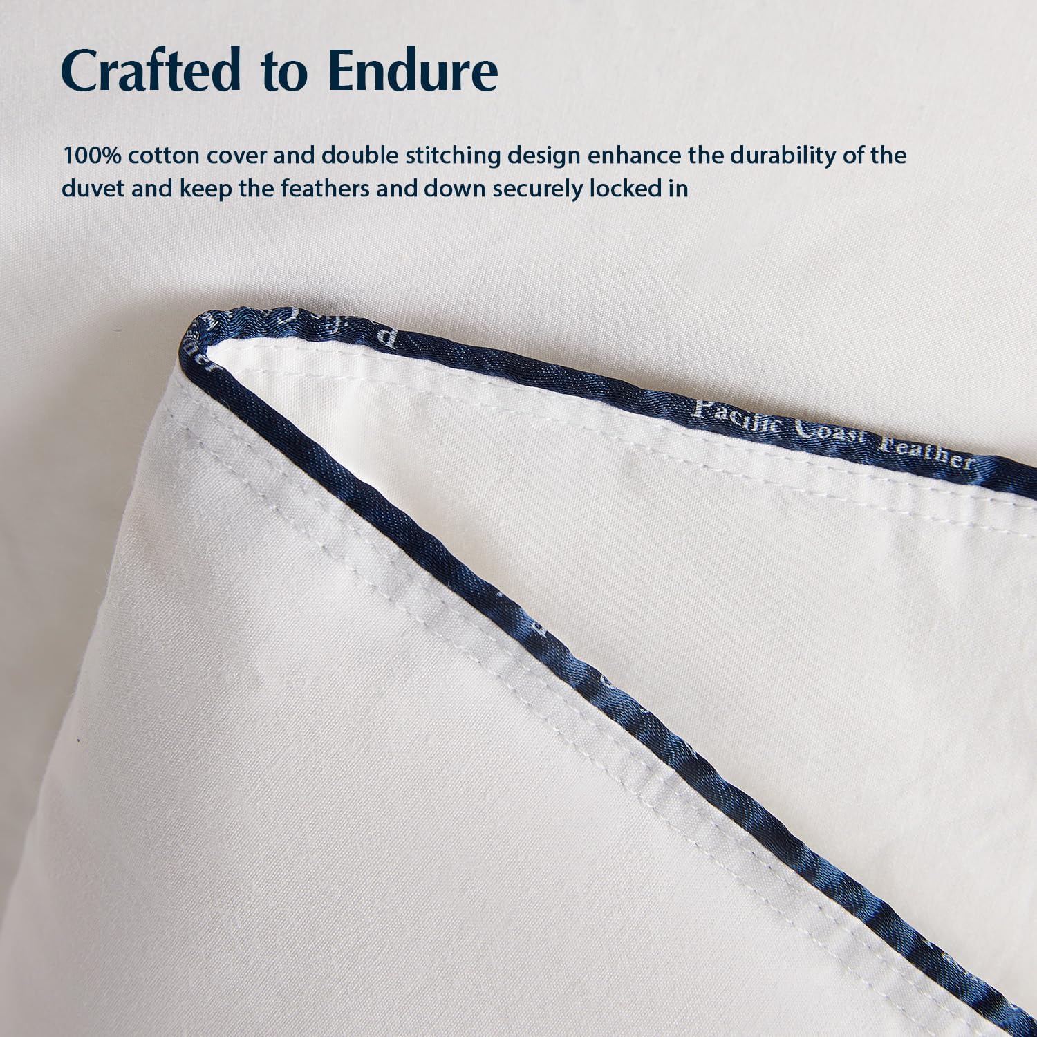 Pacific Coast Goose Feather Down Comforters King Size, 100% Cotton Extra Fluffy White Duvet Insert, Soft, Breathable, All Season Hotel Luxury Bedding Comforters, 8 Corner & Center Loops (106"x90") - Image 8