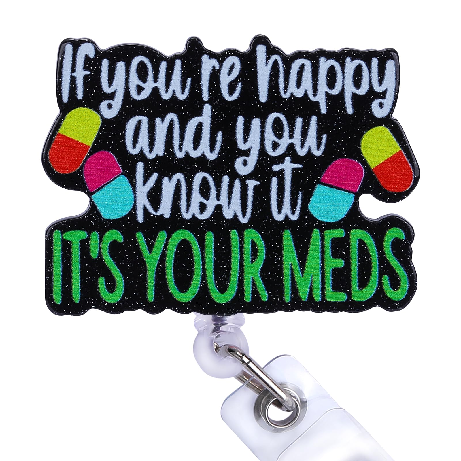 BEEFLYING Badge Reel Retractable Funny Nurse ID Card Badge Holder with Swivel Alligator Clip for Office School Hospital Teacher Nursing Name Tag Card — image 1