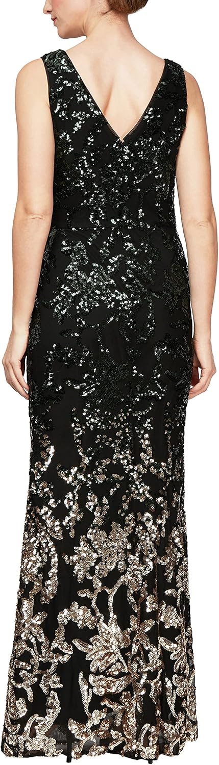 Alex Evenings Women's Long Sleeveless and Short Sleeve Sequin Dresses : Clothing, Shoes & Jewelry