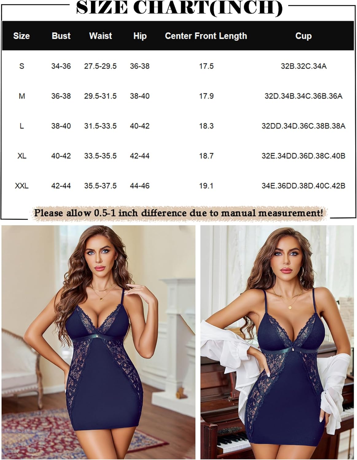 Avidlove Women's Lingerie Lace Sleepwear Dress Sexy Nightgowns Soft Chemise Slip Babydoll Nighties S-XXL - Image 6