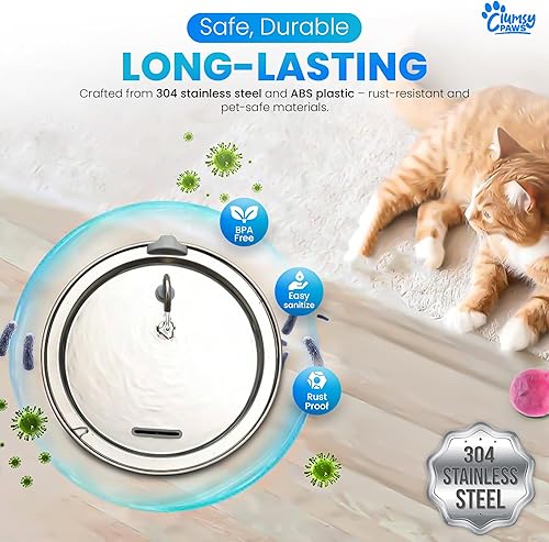 Miniatura 3 de Fuente de agua para perros de acero inoxidable, dispensador de agua automático grande de 8 litros para gatos, perros y otras mascotas, fuente