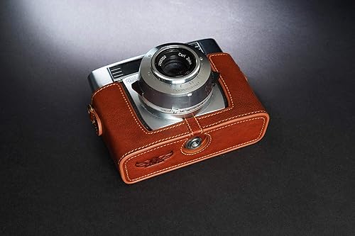 Vista 23 de Funda Symbolica, BolinUS hecha a mano de piel auténtica auténtica para cámara Zeiss Ikon Symbolica con correa de mano (negro)