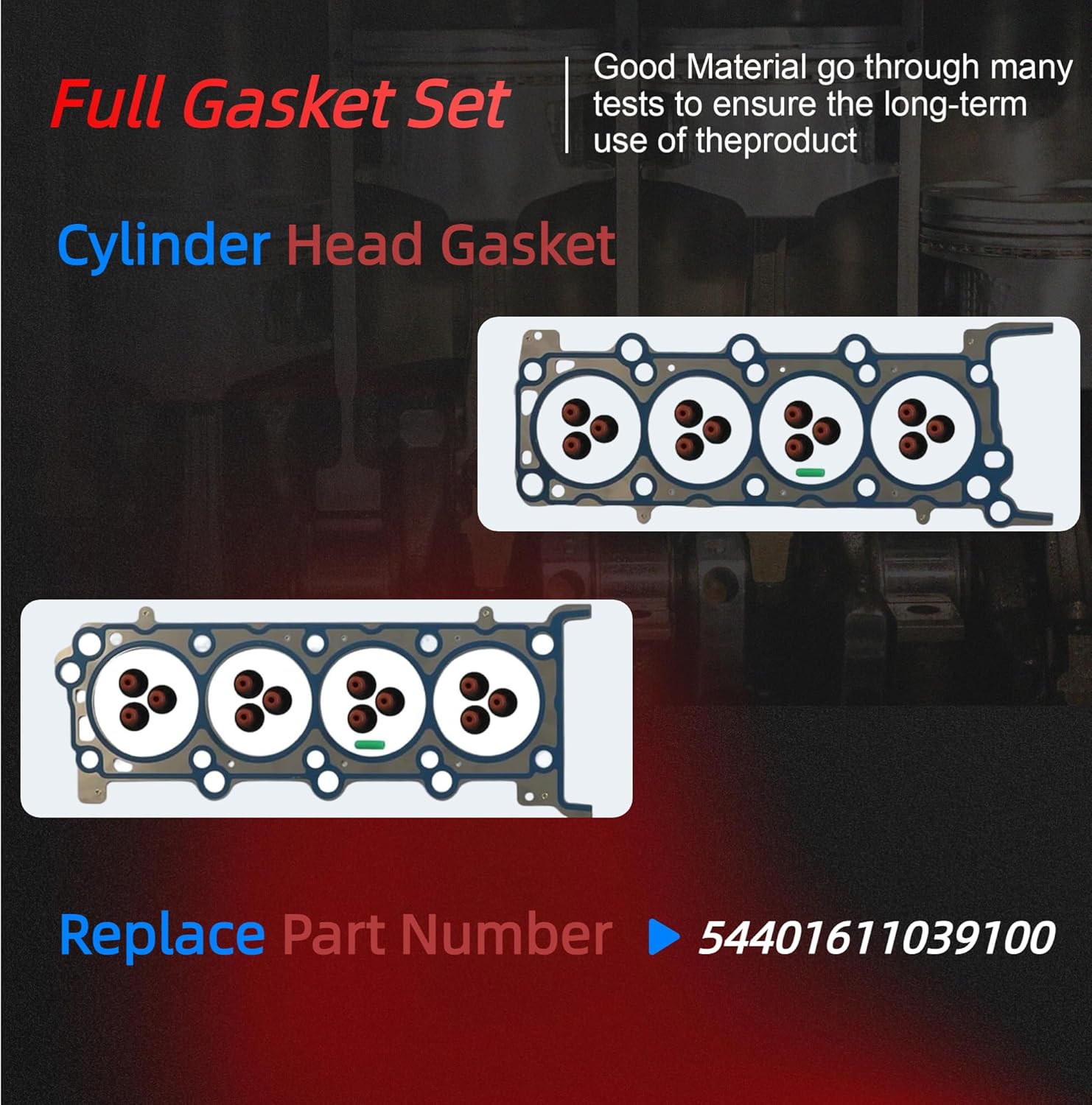 Engine Overhaul Rebuild Kit Timing Chain Kit Head Gasket Set With Bolt Valve & Bearings Fit For Ford Expedition F150 F-250 F-350 Lincoln Mark Navigator 5.4L 3V 2004-2006# HS26306PT 3R2Z6A257DA