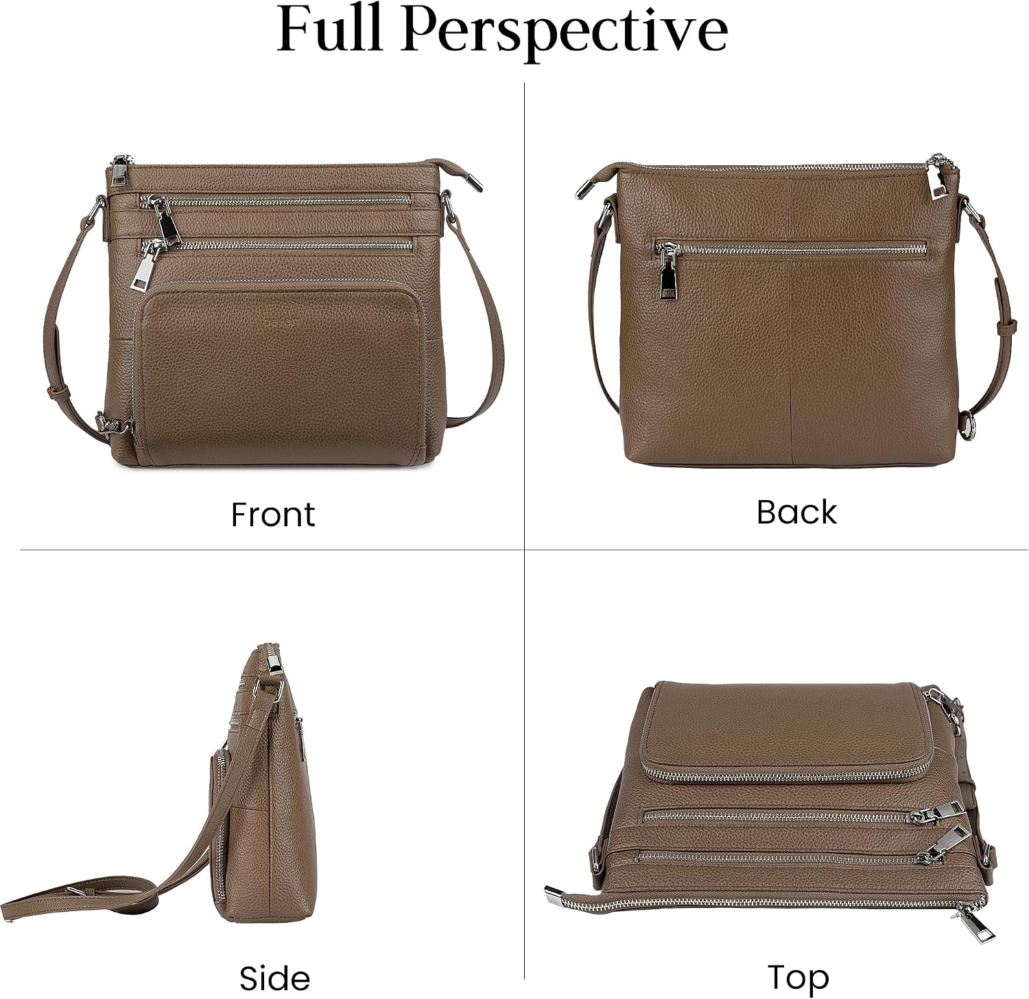 befen Genuine Leather Crossbody Bags for Women, Anti-Theft Shoulder Purse with Built in RFID Wallet for Travel image 5