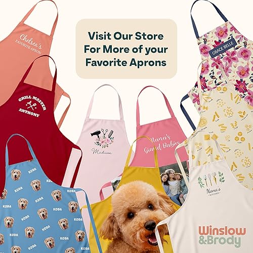 Miniatura 7 de Winslow & Brody Delantales con fotos personalizados, envío al día siguiente, fabricado en Estados Unidos, regalo para seres queridos, delantal de