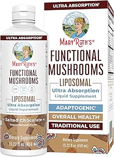 MaryRuth Organics Mushroom, Mushroom Supplement, Mushroom Liquid Vitamin, Reishi Mushroom Supplement for Immune Support, Turkey Tail Vitamin for Stress Relief, Vegan, Non-GMO, Gluten Free, 15.22 Fl Oz