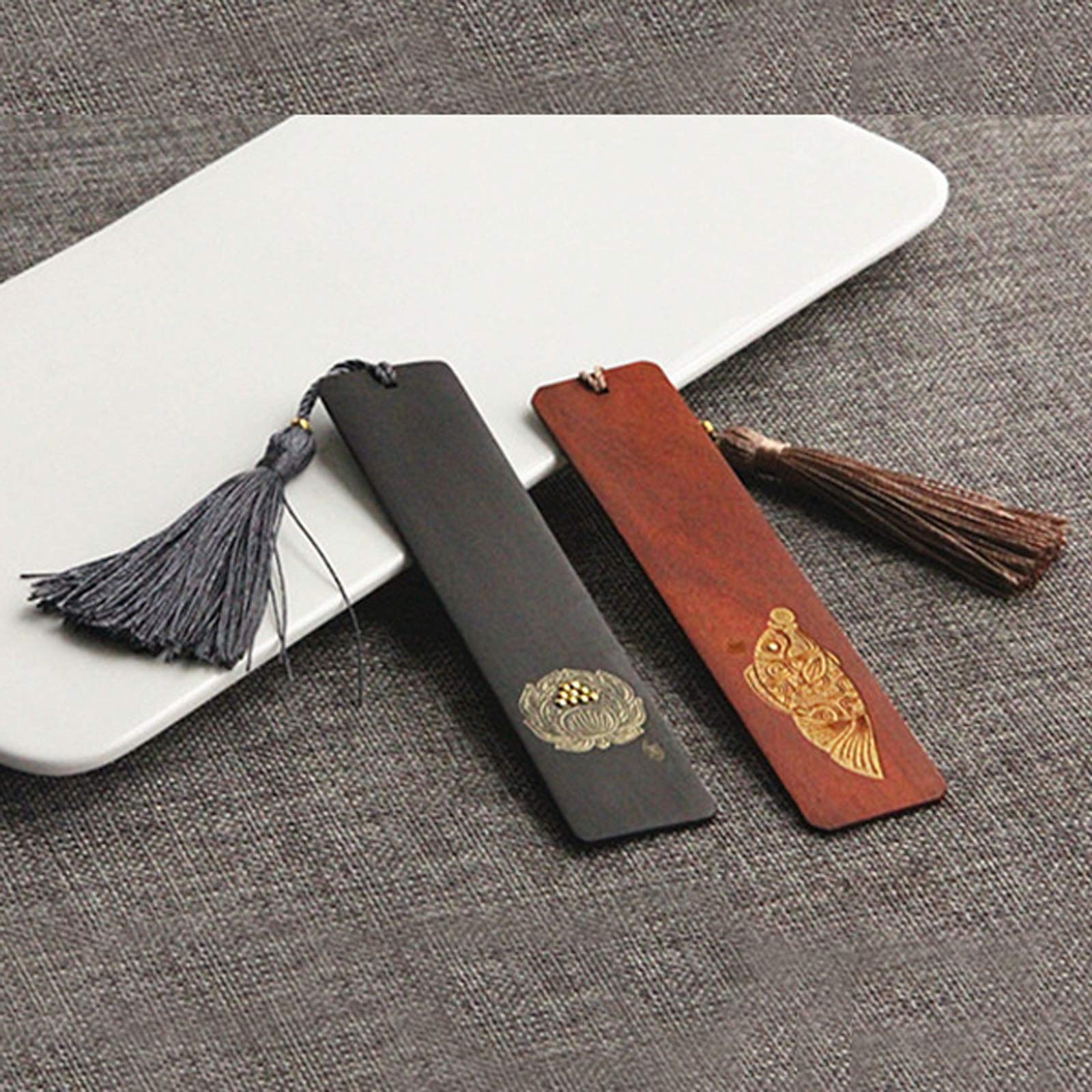 Marque pages Fait à la main en bois Bookmark cadeau Coffret, rouge classique Creative bois de santal Bookmark est un cadeau unique for les enseignants, les étudiants, les hommes et les femmes Signets