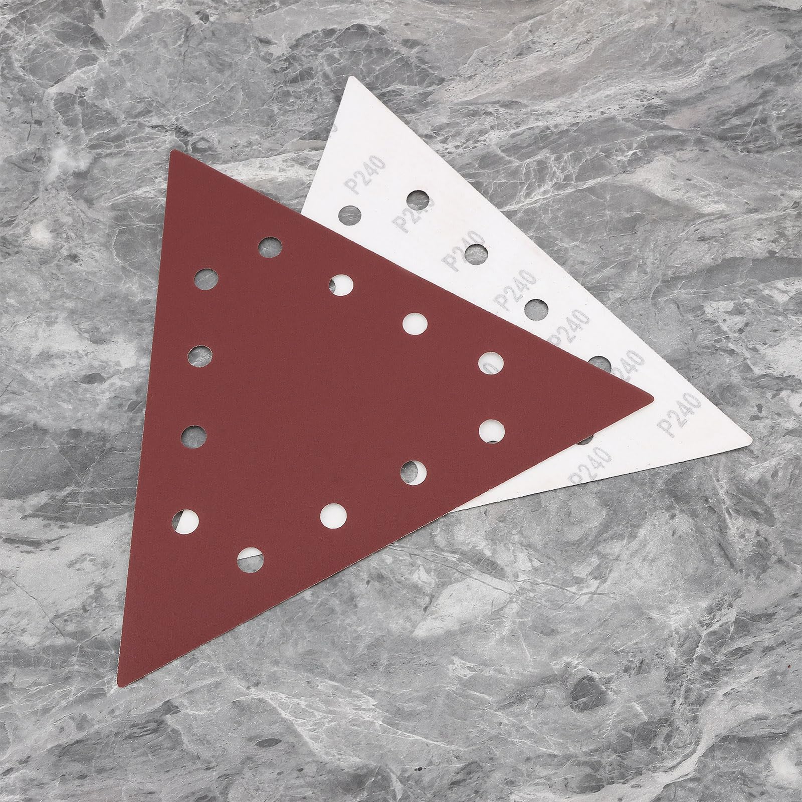 EMSea Lot de 30 papiers abrasifs triangulaires grain 80 100 120 150 180 240 pour ponceuse DS210 à sec DS930 pour ponceuse murale et plafond, 290 mm