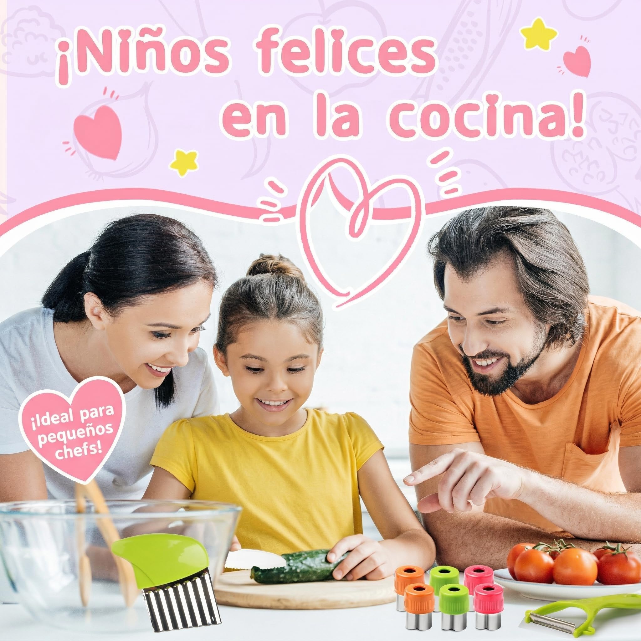 LETTO & TAILOR Set de Cuchillos para Niños 25 piezas – Cuchillos de madera Montessori para pequeños chefs