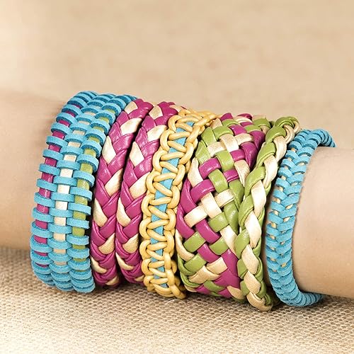 Miniatura 9 de Craftabelle Kit de creación de dijes naturales - Kit de fabricación de pulseras - Juego de joyas de 29 piezas con cuentas y cordones de cuero - Kits