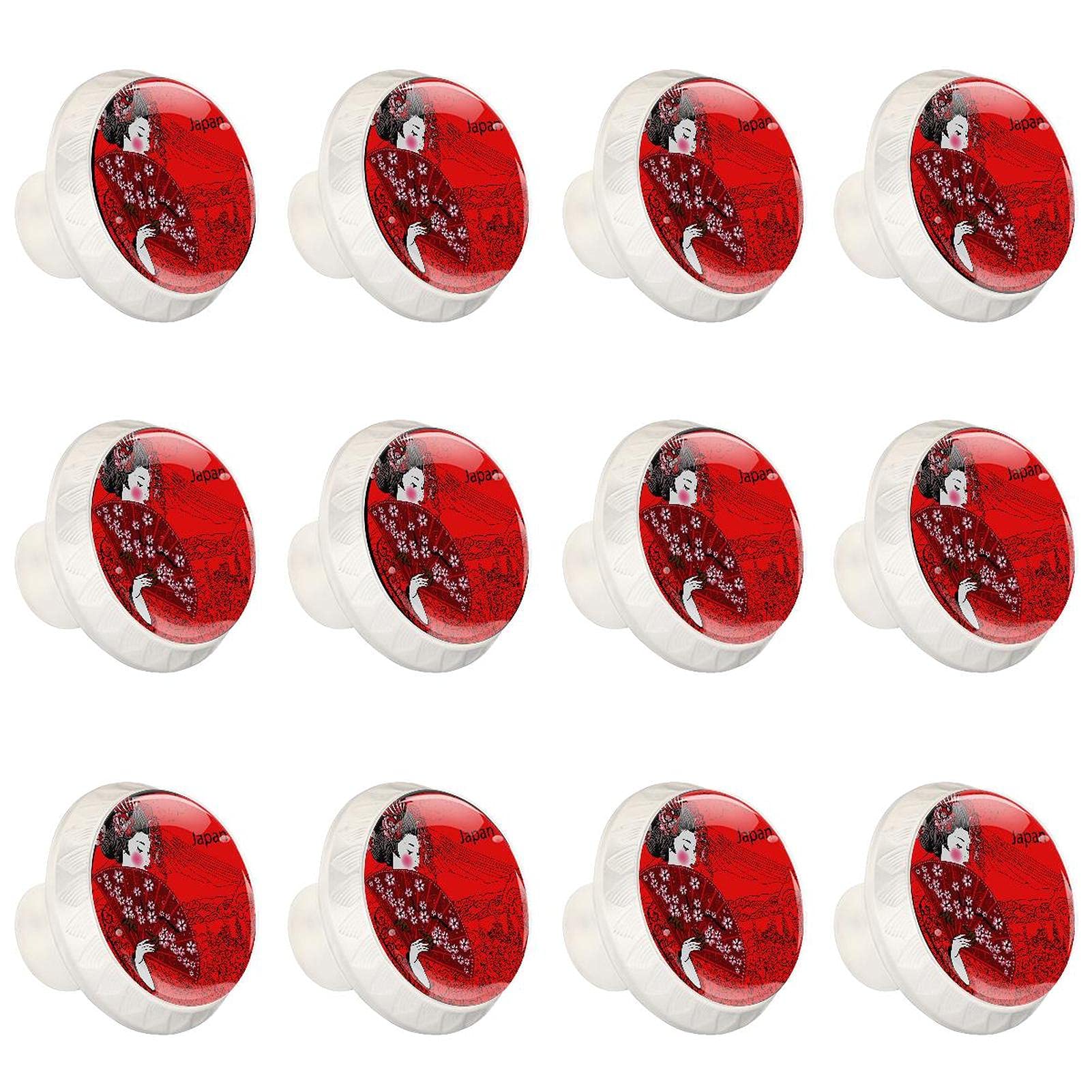 Boutons d'armoires de cuisine ronds au design japonais pour meuble et commode