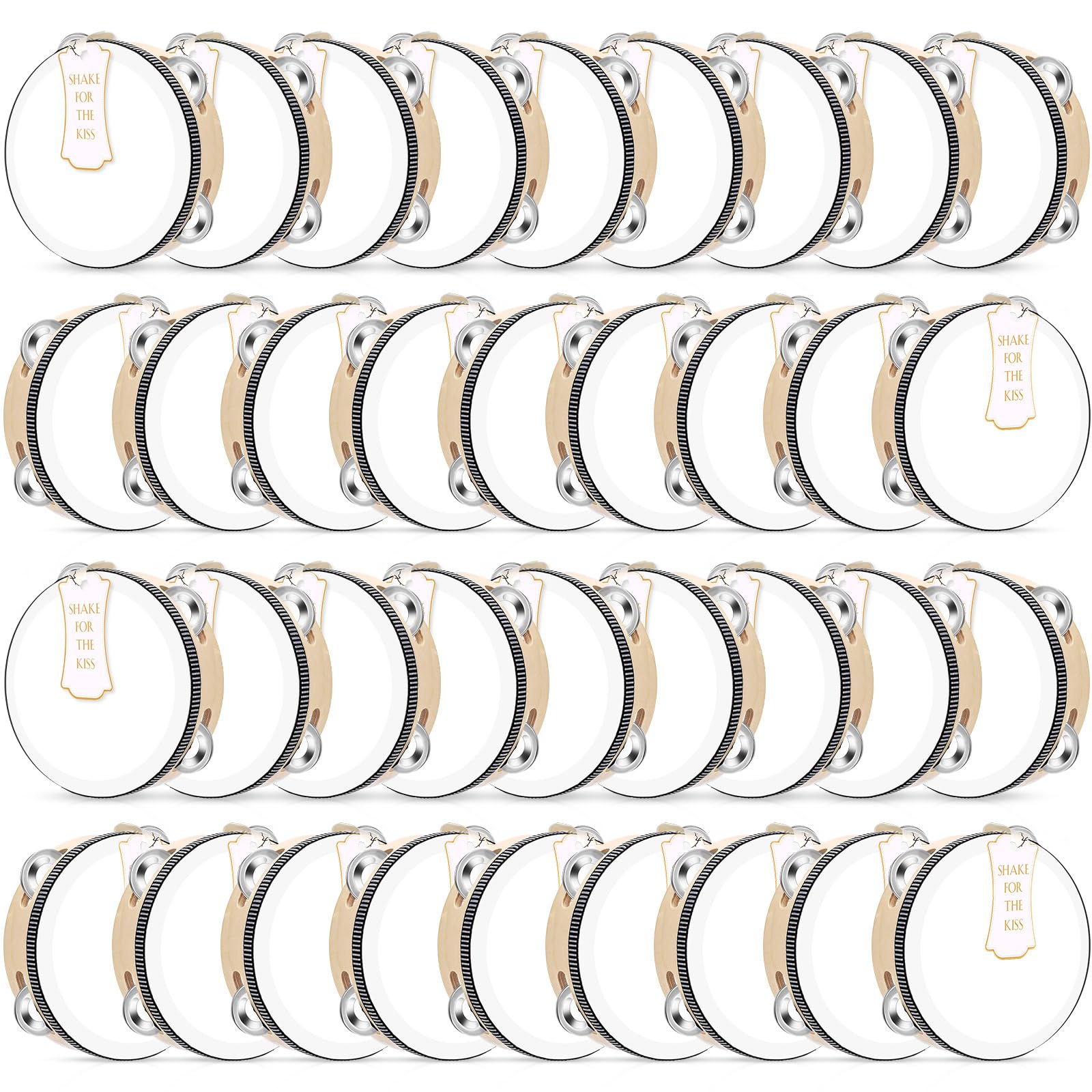 Photo 1 of ***MISSING PARTS***
Lukmaa 36 Set 6 Inch Tambourines Bulk for Adults Christmas Bulk Wooden Hand Held Drum with Metal Jingles, Tags, Tambourine Gift Musical Instrument for Church Wedding Party Favor(White Style)