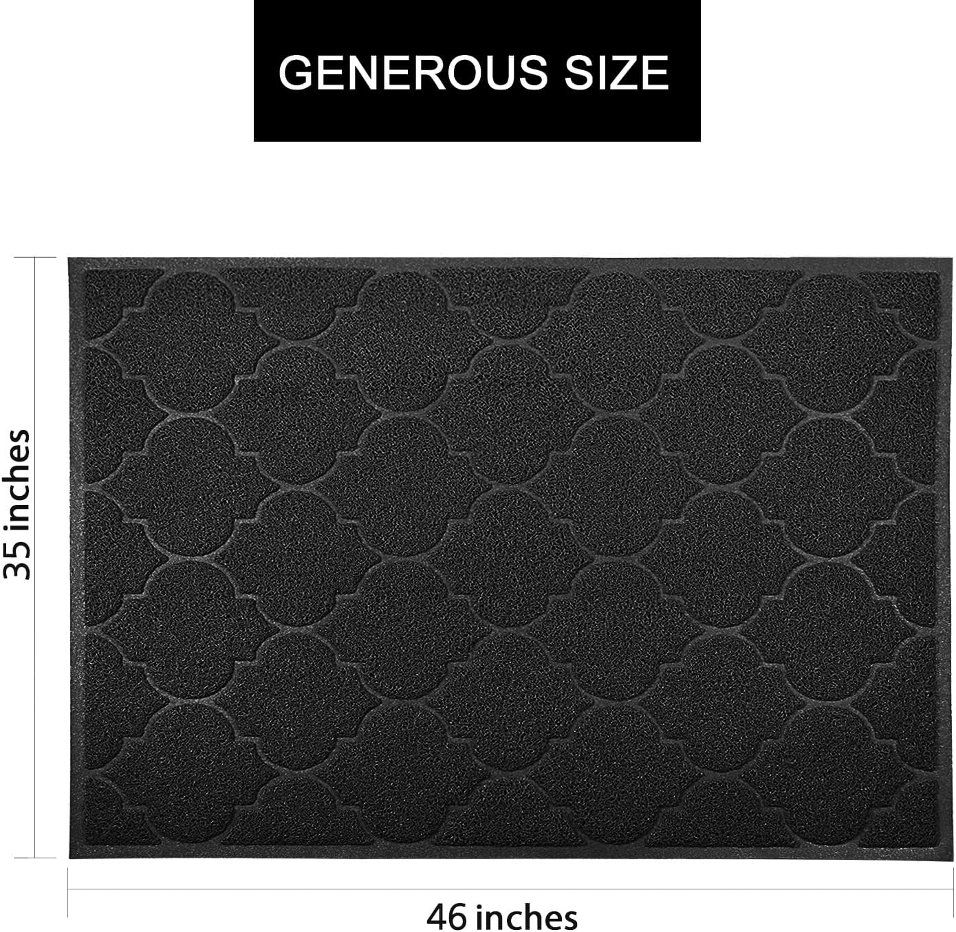XL Black Phthalate-Free Easy Clean Cat Litter Mat