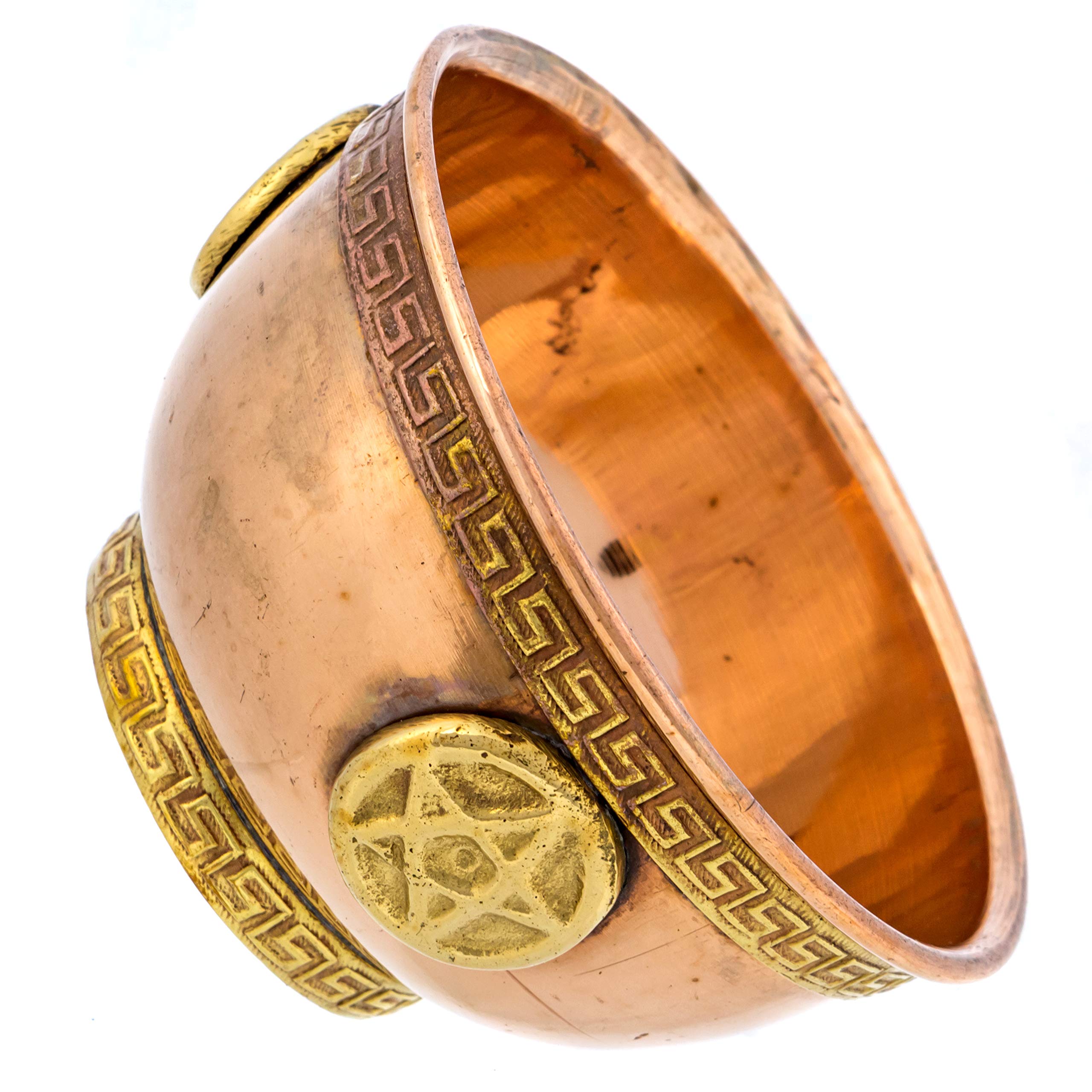 Bol D'Offrande Pentagramme Doré En Laiton - Accessoire Rituel Sorcellerie & Tarot