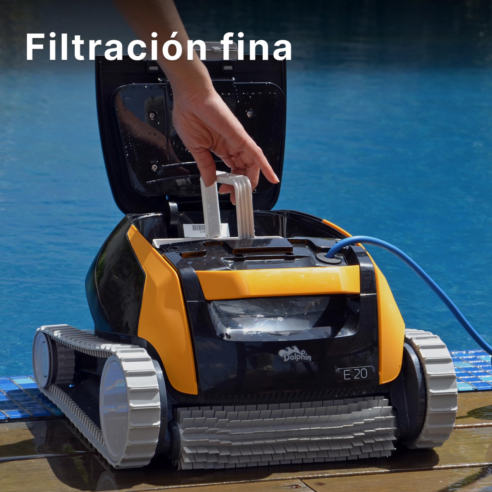 Dolphin E20 Robot limpiafondos automático para Piscinas enterradas de 10m - Limpieza Fondo y Paredes - Escaneo Inteligente