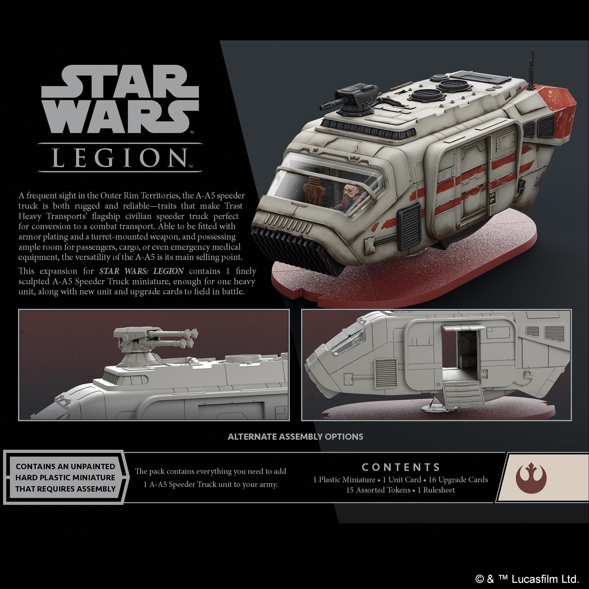 Speeder Racing Star Wars + Équipage - Figurine Pour Legion & Shatterpoint