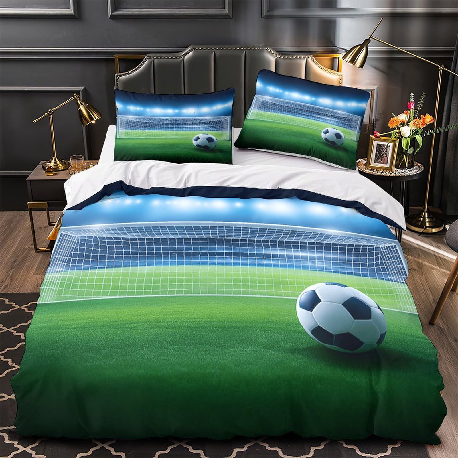 Housse de couette football 3D pour la chambre d'un enfant passionné de ballon rond